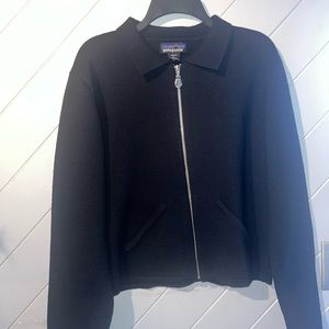 Patagonia women’s black zip up 100% wool sweater
